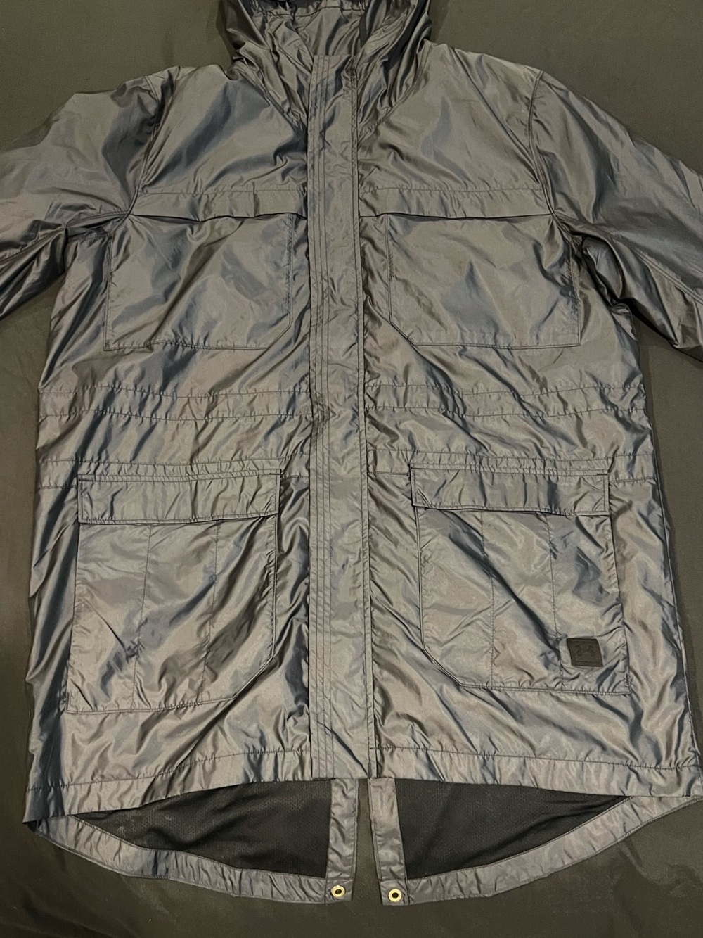 Under Armour Men's Gray Hooded Raincoat Shell
